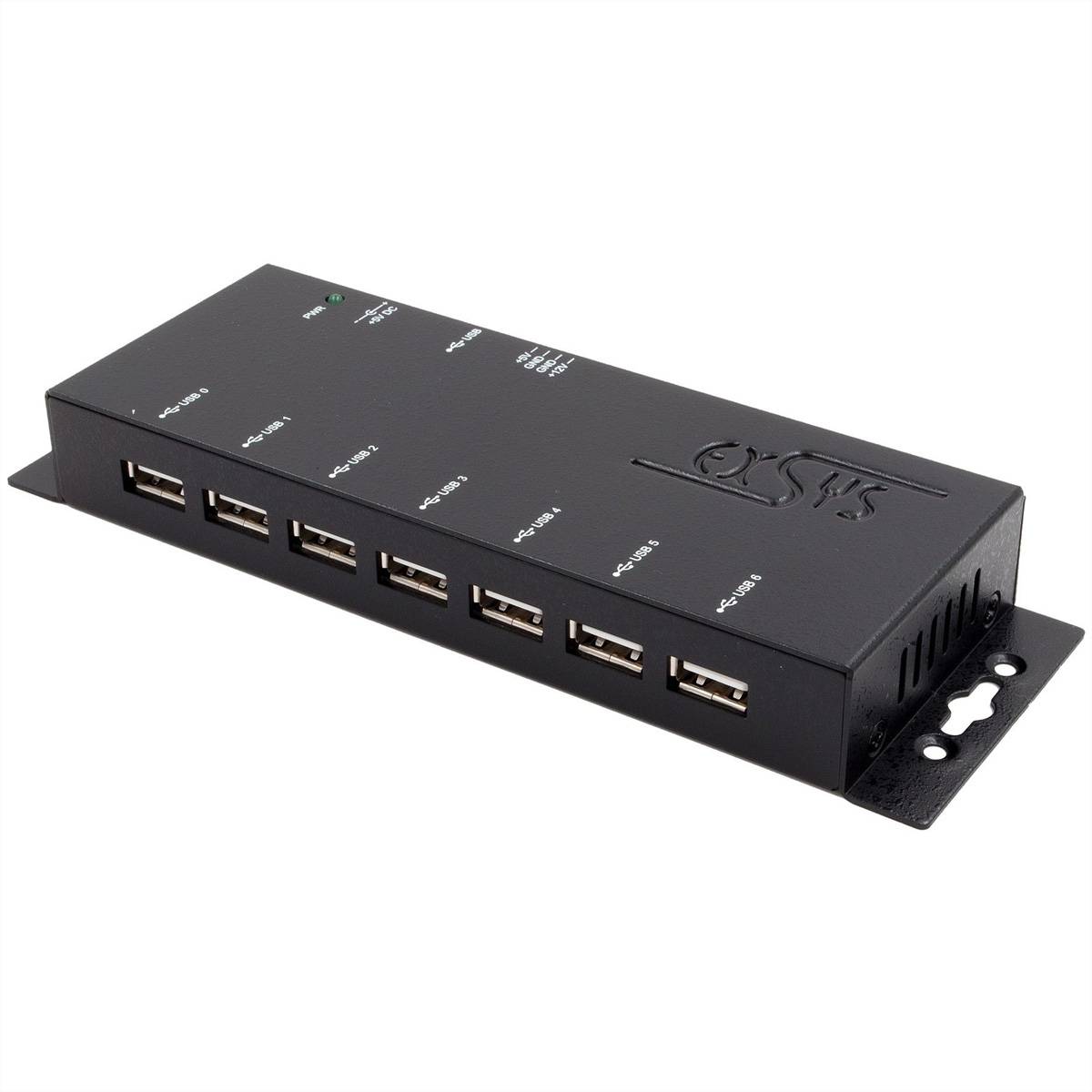 EXSYS EX-1177-2S USB 2.0 Hub mit 7 Ports 15KV ESD Überspannungs-Schutz Hubs USB Hub