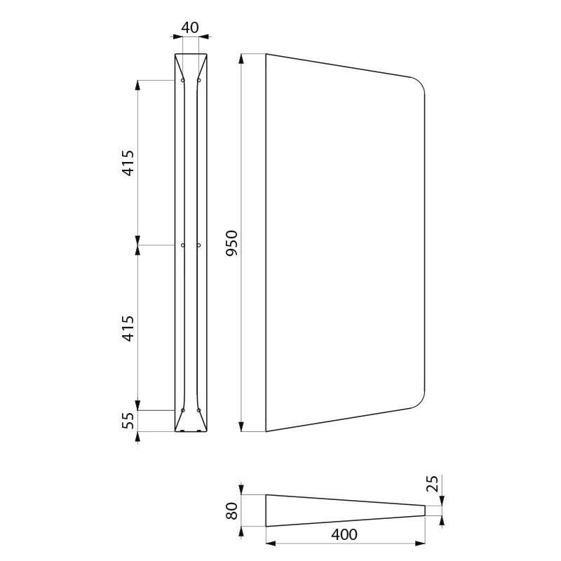 Delabie cloison de confidentialité pour urinoir LISO XL acier inoxydable 1.4301 satiné