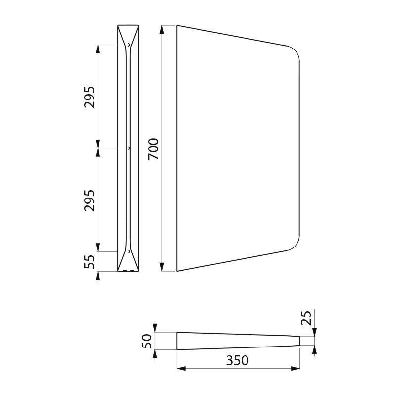 Delabie Urinal-Schamwand LISO Edelstahl 1.4301 satiniert