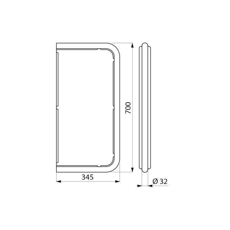 Delabie Cloison de séparation pour urinoir TU acier inoxydable 1.4301 satiné