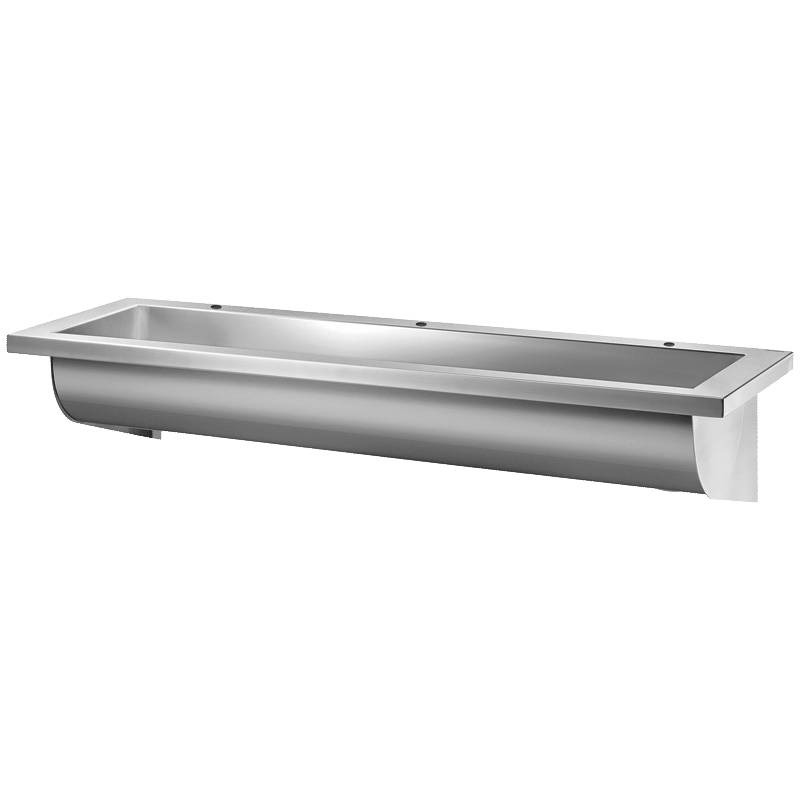 Delabie Bac à laver CANAL L.1800 3 Ht.D22 Évac. droite Inox 1.4301 satiné