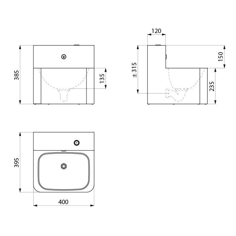 Delabie WT TEK wandhängend mit integrierter Armatur Edst. 1.4301 sat