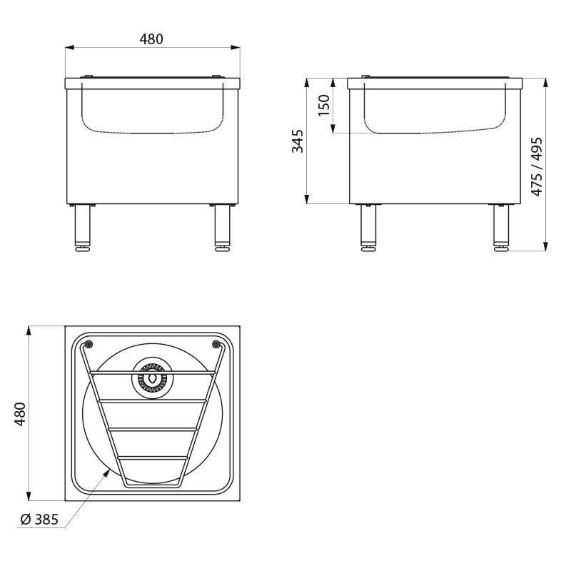 Delabie Ausgussbecken bodenstehend Edelstahl 1.4301 satiniert