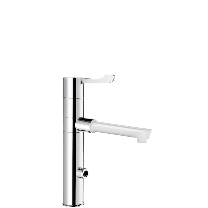 Delabie Elektron. MBatt. Schwenkausl, H160mm, 1 BIOCLIP-Einmalauslauf