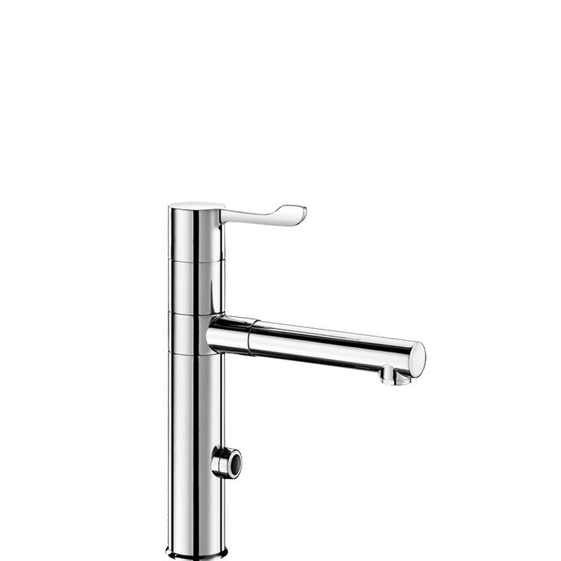 Delabie Elektron. MBatt. Schwenkausl, H160mm, 2 BIOCLIP-Edelstahlausl.