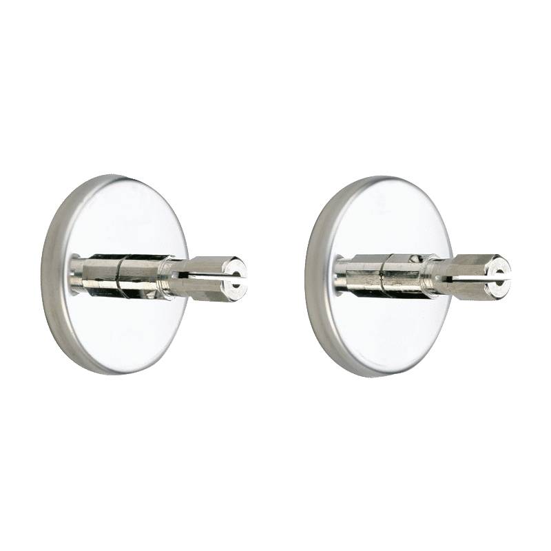 Rosettes de fixation Delabie pour tringle à rideau D20mm, lot de 2
