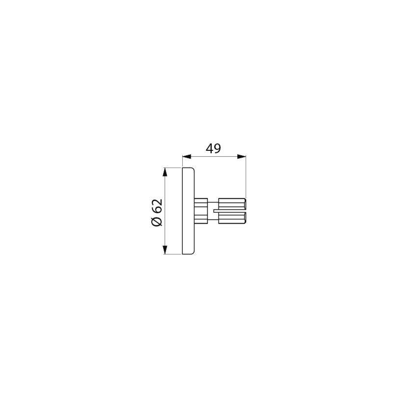 Rosettes de fixation Delabie pour tringle à rideau D20mm, lot de 2