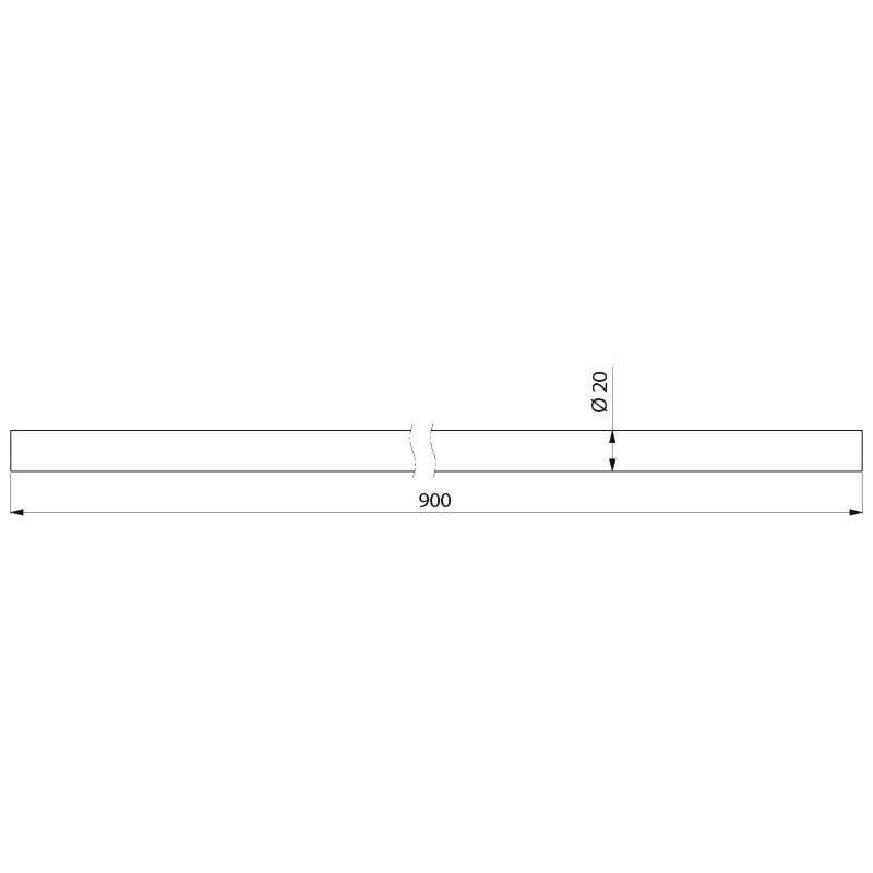 Delabie VH-Stange D20 L900mm Edst. hgl.pol.