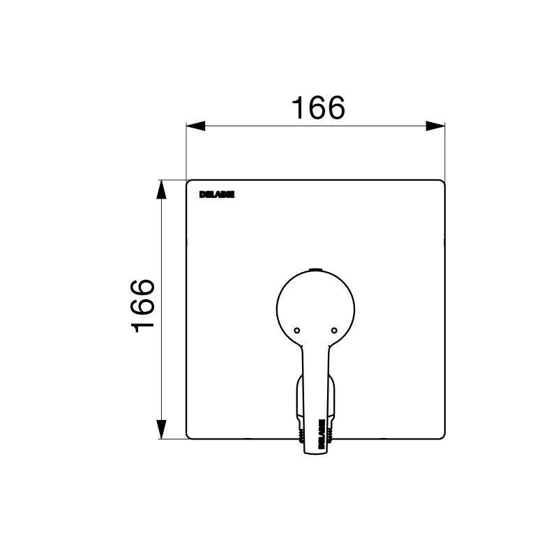 Delabie Brausearmatur EP UP dicht m. Anschlussbogen,Teil2/2(+254CBOX)