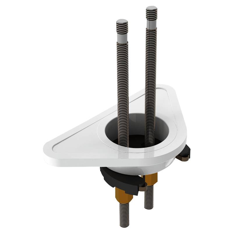 Delabie Befestigungsflansch + Gewindebolzen L.130mm f. Mischbatterien