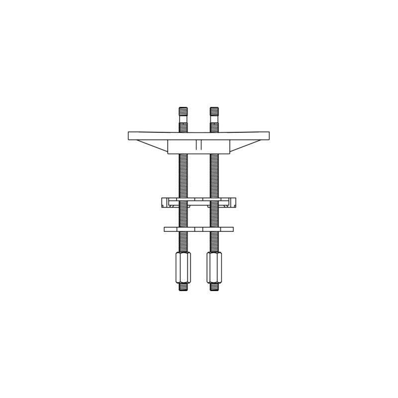 Delabie Befestigungsflansch + Gewindebolzen L.130mm f. Mischbatterien