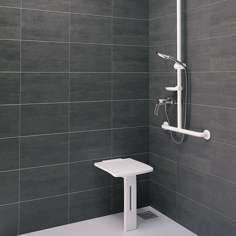 Delabie Duschsitz BASIC + hochklappbar mit Fuß