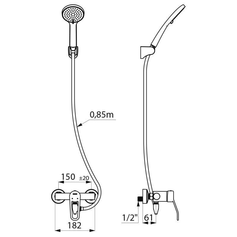 Delabie DU-Sys selbstentl. mit Arm. 2739 Securitouch, S-Anschl. S/C