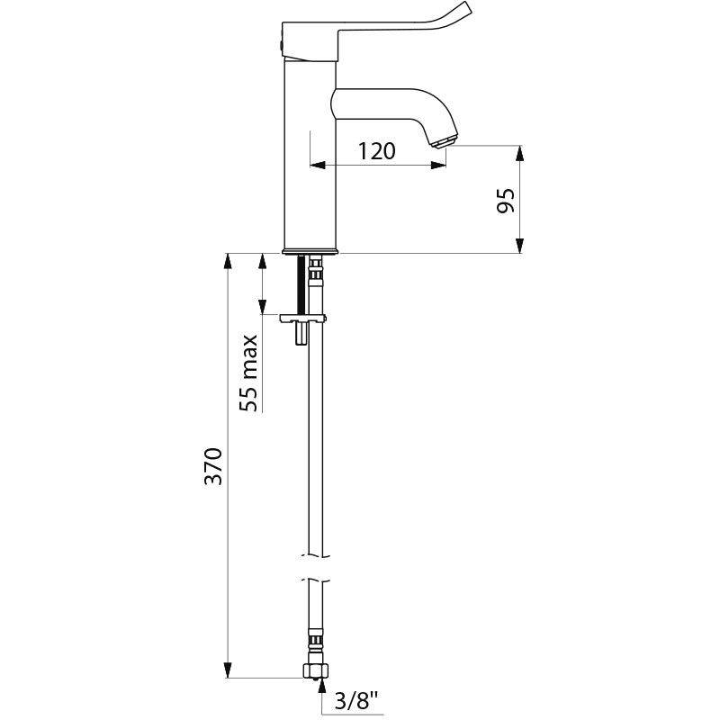 Delabie EHM WT BIOCLIP H.95 L.120, o.Ablgarn, Hygienehebel, o.Vorabsp.