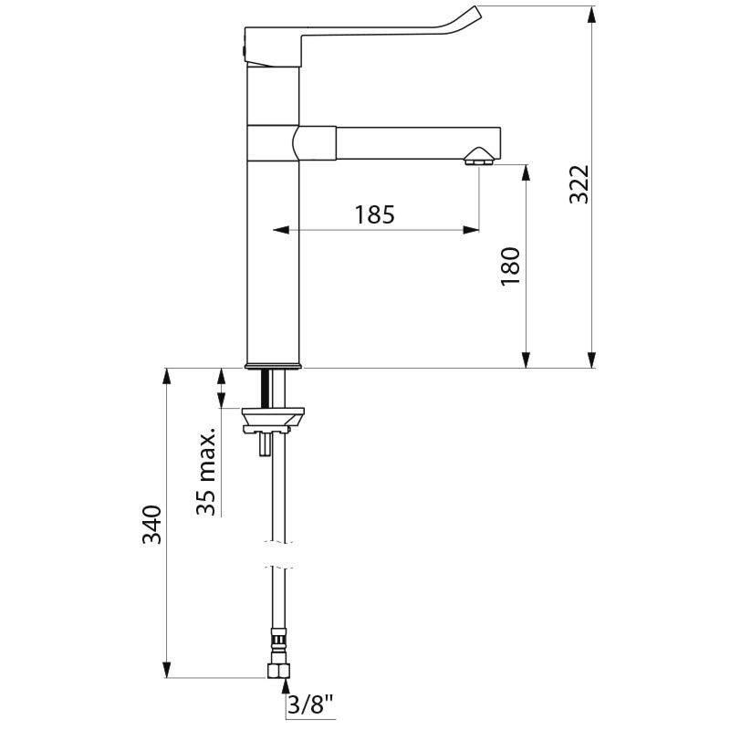 Delabie EHM mit Schwenkauslauf BIOCLIP H.180 L.185 + 2 Edelstahlausl.