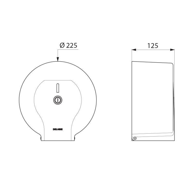 Delabie WC-Papierhalter f. Papierrolle 200m Edst. 1.4301 hgl.pol.