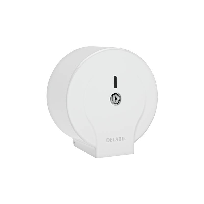 Delabie WC-Papierhalter f. Papierrolle 200m Stahl lackiert weiß