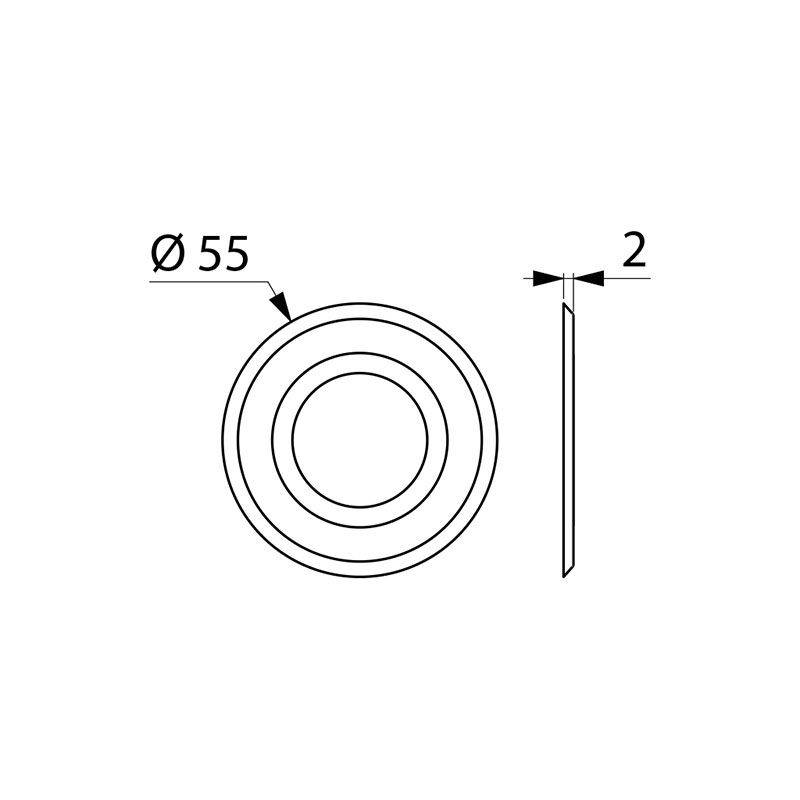Rosace murale profilée Delabie D55x27x2mm pour robinet G3/4B
