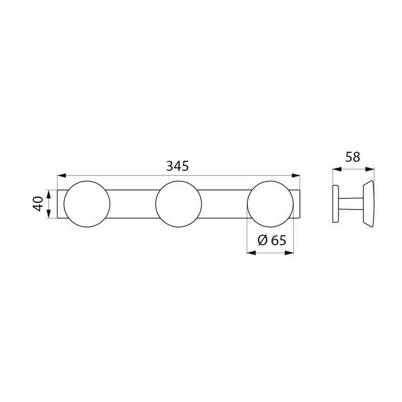 Delabie Haken 3 Knöpfe Edst. hgl.pol. und verchr.