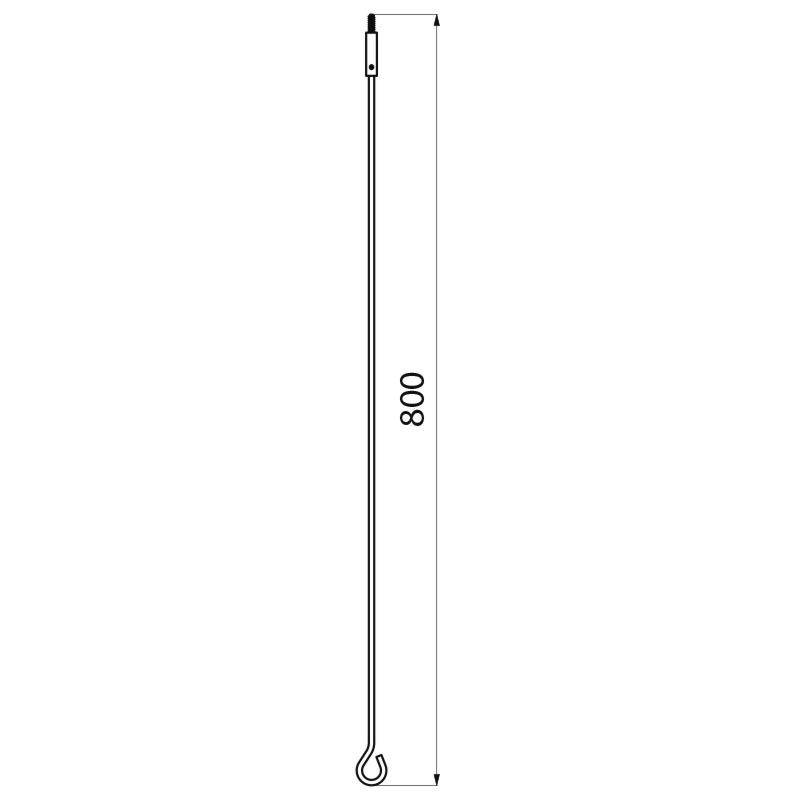 Delabie Support de plafond ECO L800mm pour colonne VH D16mm inox et laiton