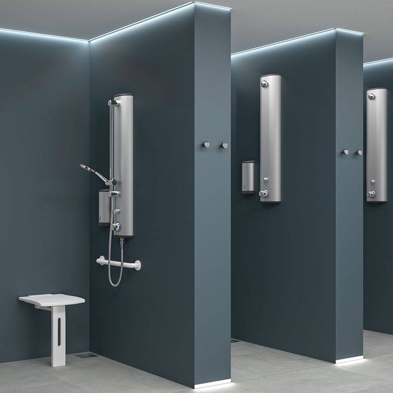 Delabie Haltegriff Basic D32 L400mm pulverbesch. weiß