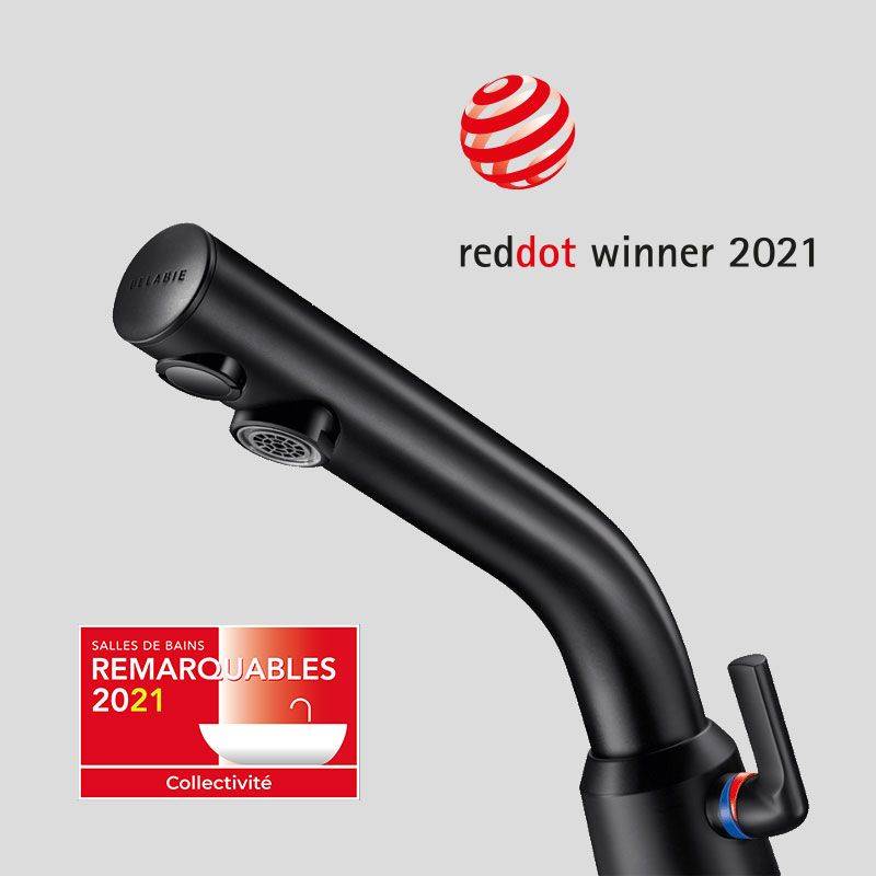 Delabie WT-MBatt. BINOPTIC MIX G3/8B matt schwarz Netzbetrieb 230/12V