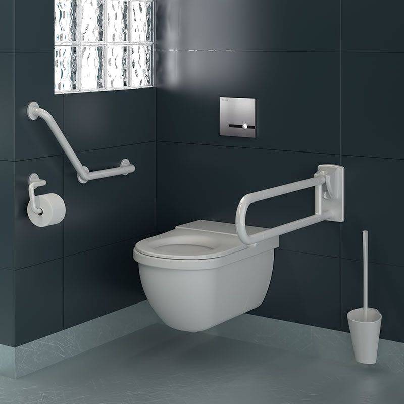 Delabie WC-Papierhalter U-Form Edst. pulverbesch. weiß