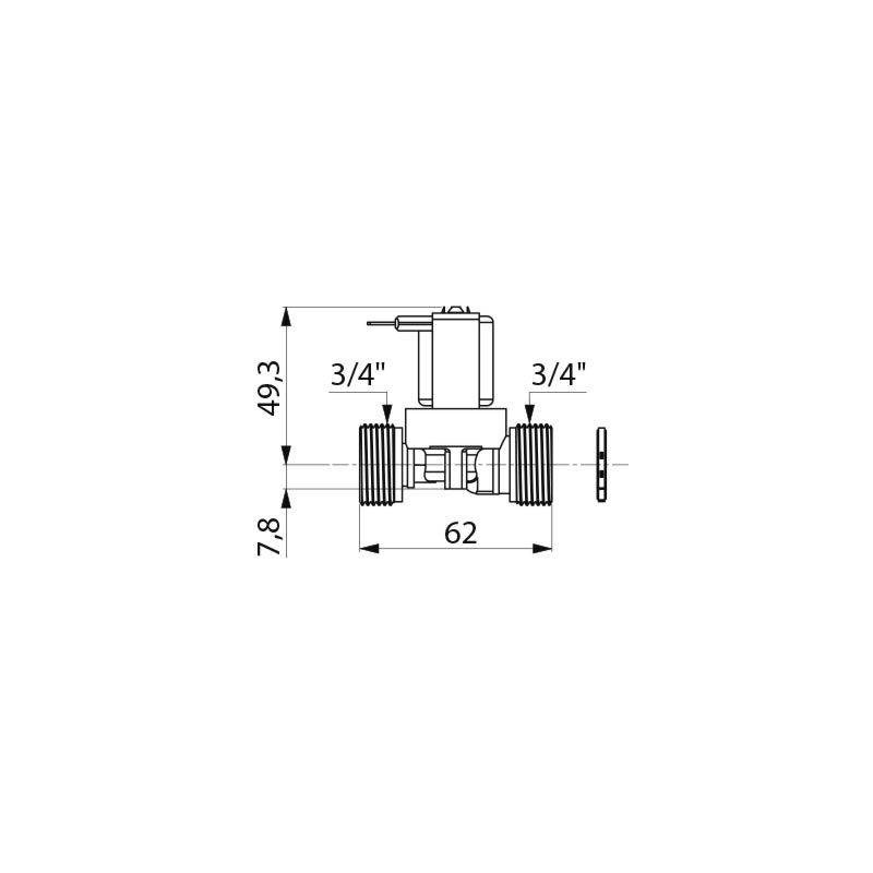 Delabie Magnetventil G 3/4B 12V mit Siebdichtung für TEMPOMATIC UR