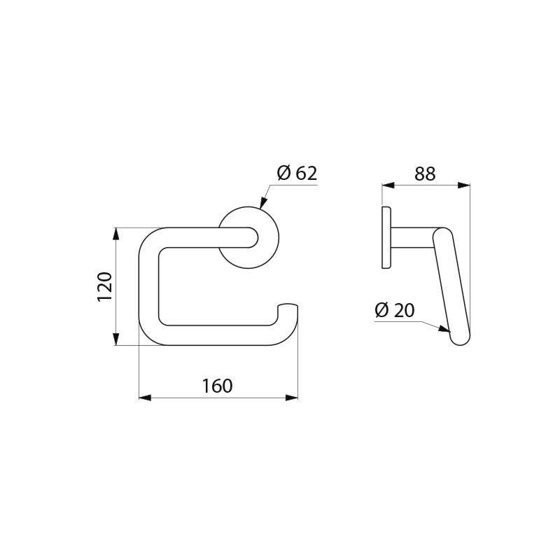 Delabie WC-Papierhalter U-Form Nylon weiß