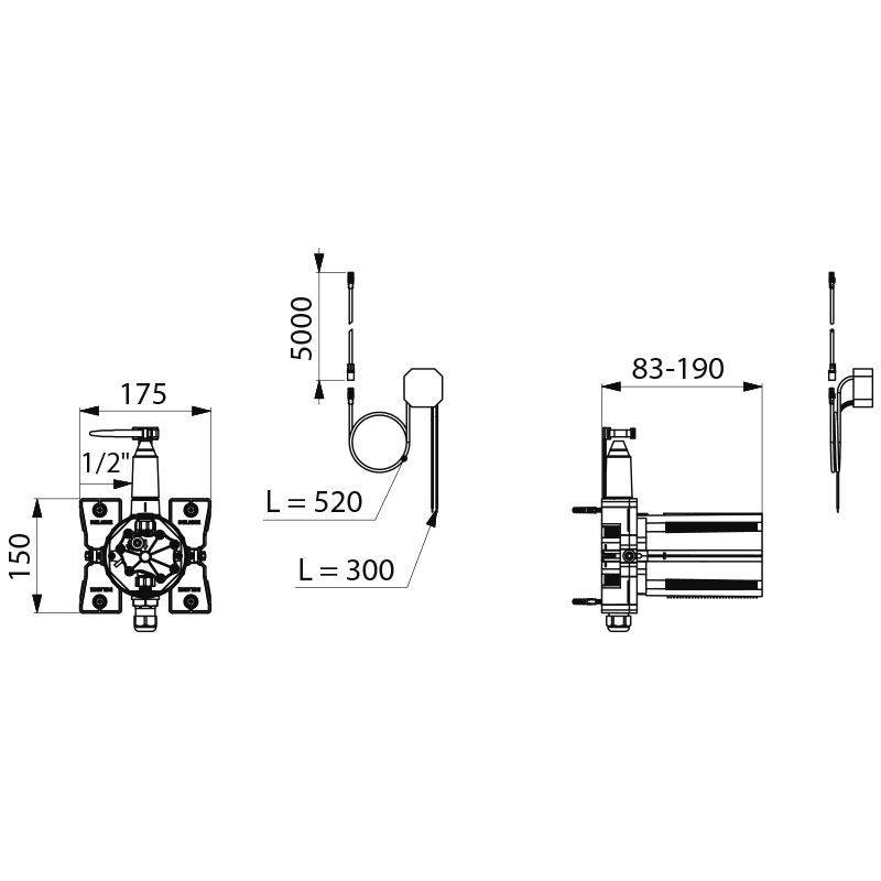 Delabie Elektr. Urinalspüler TEMPOMATIC 4 UP G1/2 230/6V Set 1/2