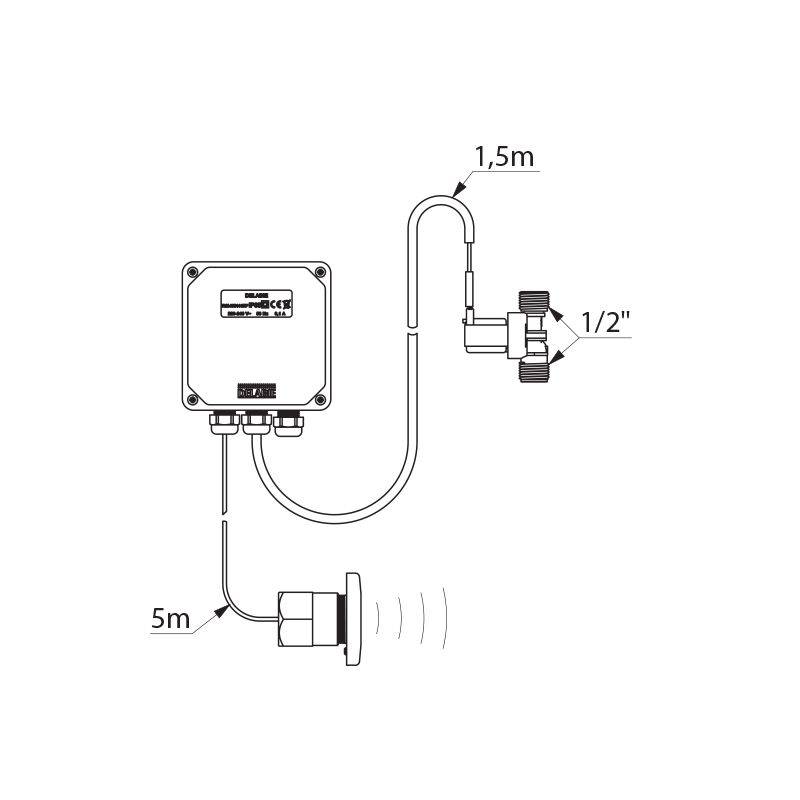 Delabie Duscharmatur TEMPOMATIC G1/2B UP Feststrom 230/12V