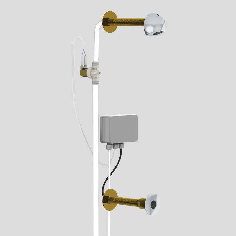 Delabie DU-Kombi TEMPOMATIC G1/2B Mont. murale 150 230/12V + tête en laiton RONDE