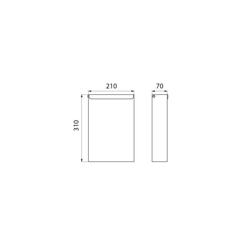 Delabie Abfallbehälter re-eckig W.-Mont. Flach 4,5l Edst. sat.