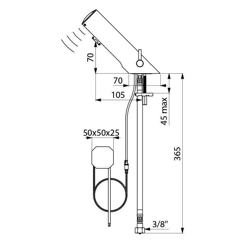 Delabie Stand MBatt. TEMPOMATIC MIX4 G3/8 m. UP-Netzteil 230/6V