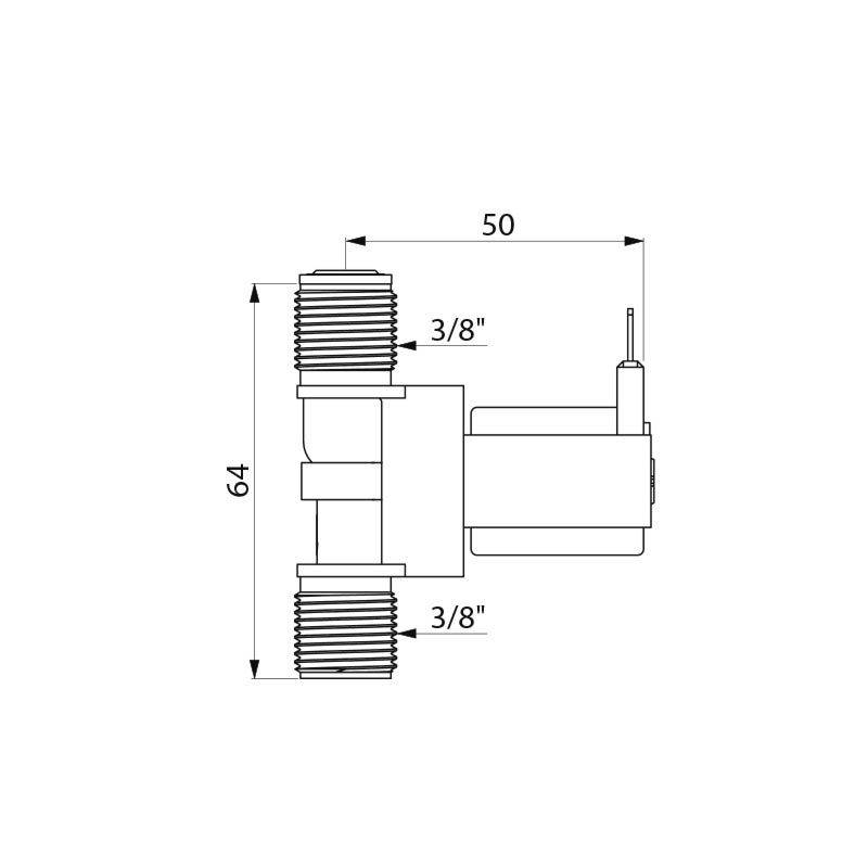 Delabie électrovanne G3/8B 12V avec filtre pour TEMPOMATIC, BINOPTIC WT