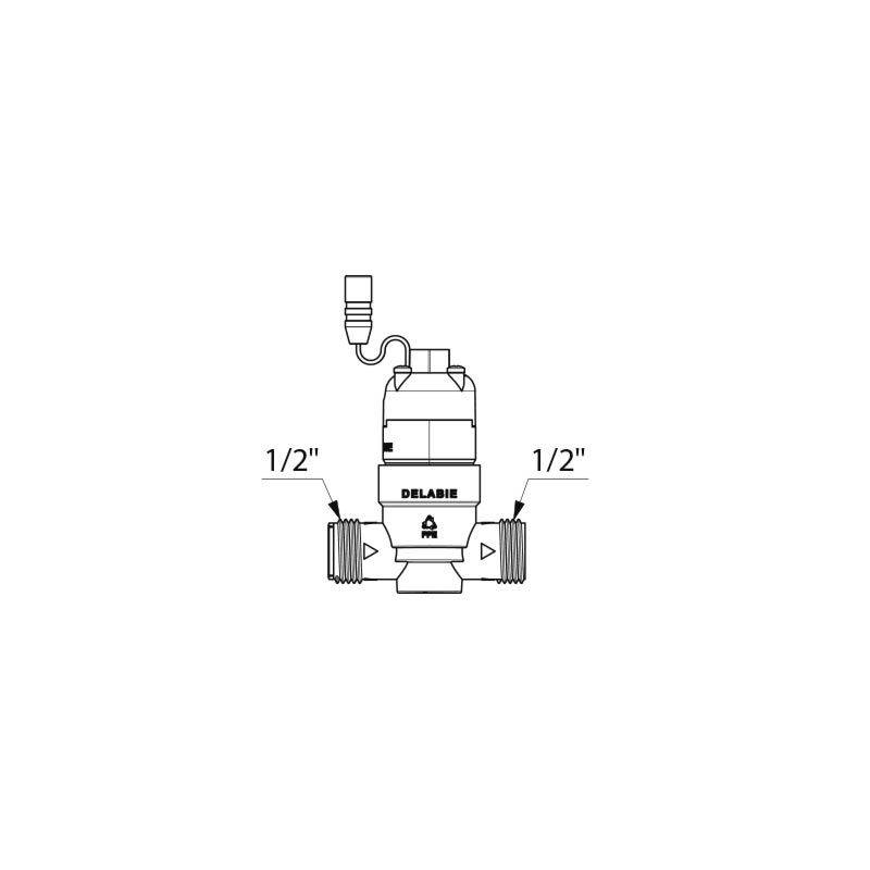 Delabie Électrovanne G1/2B 6V avec filtre pour TEMPOMATIC douche et urinoir