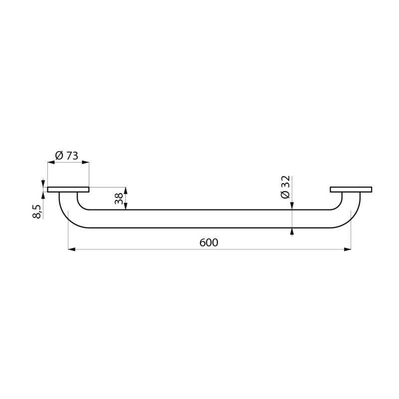 Delabie Haltegriff D32 L600mm Nylon weiß