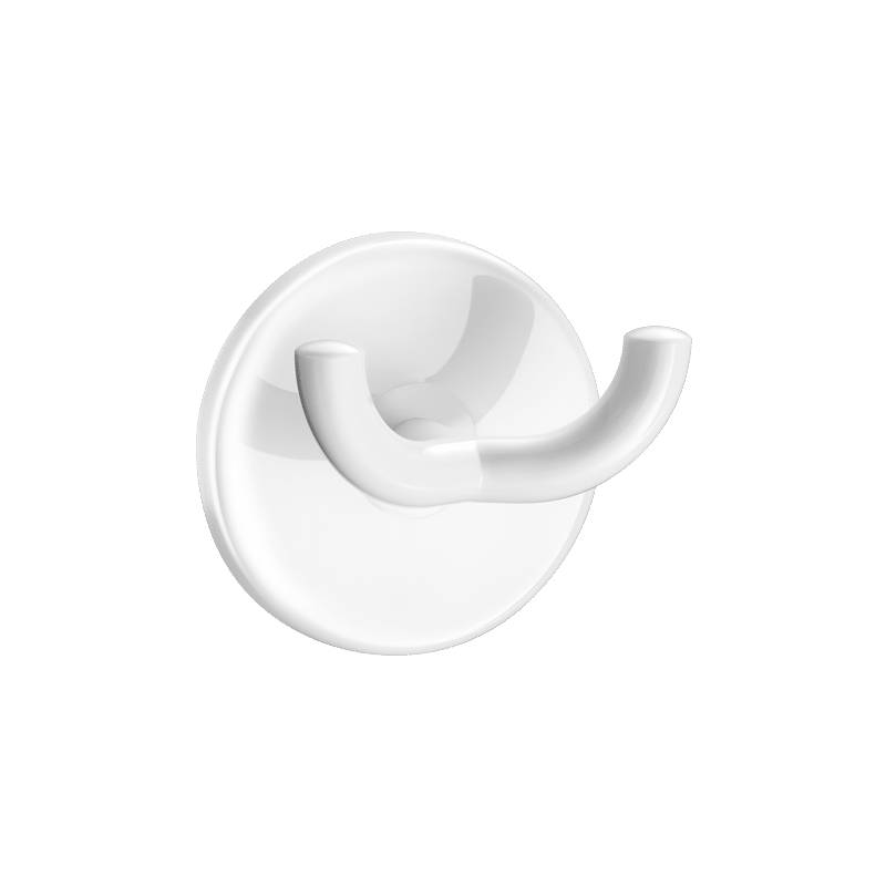 Patère double Delabie en nylon blanc