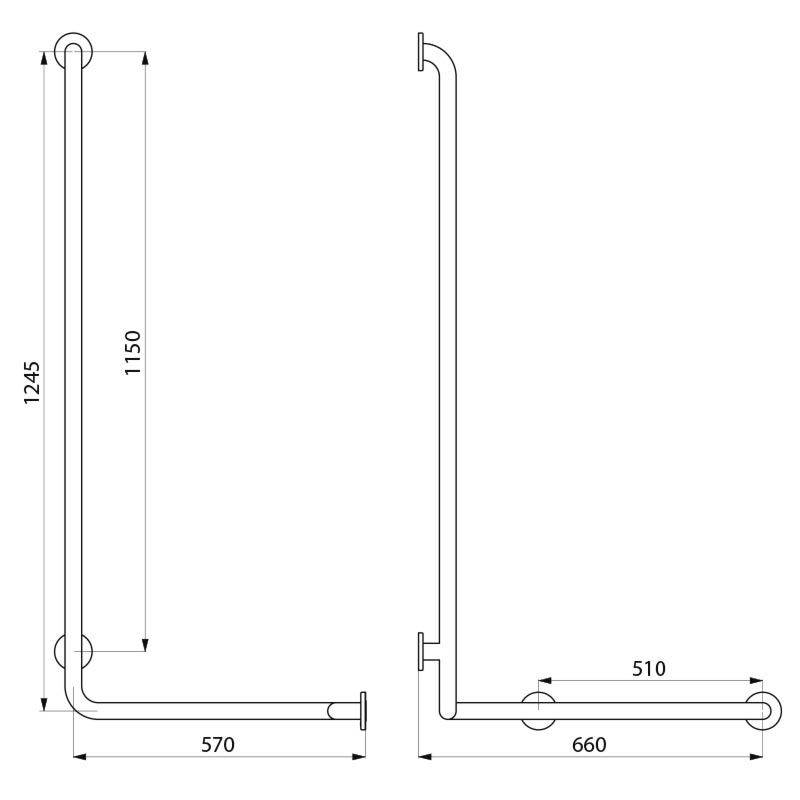 Delabie Handlauf für Dusche D32mm Nylon weiß