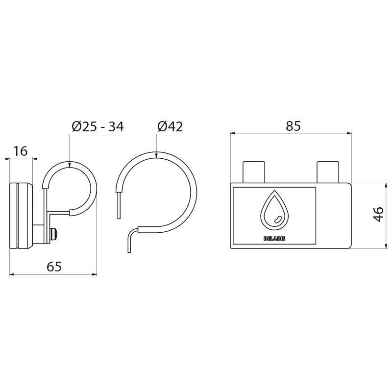 Delabie WC-Spülauslösung f. Stützklappgriff