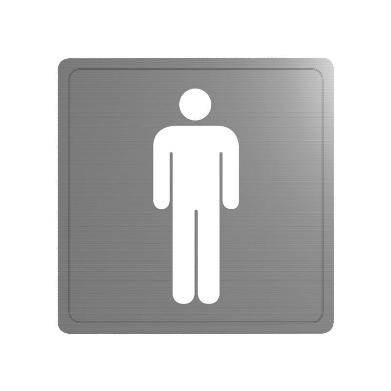 Delabie Pictogramme mural WC hommes Inox 1.4301 satiné (ex-0011400000)