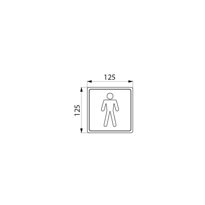 Delabie Pictogramme mural WC hommes Inox 1.4301 satiné (ex-0011400000)