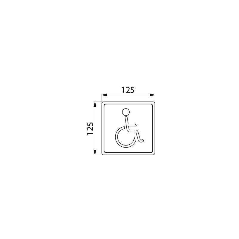 Delabie Symbole muraux WC pour personnes handicapées Inox 1.4301 satiné (ex-0011370000)