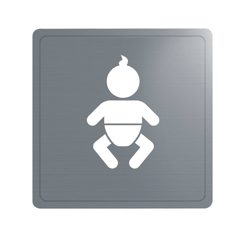 Delabie Wand Symbol Wickelraum Edelstahl 1.4301 sat. (Restpst.)