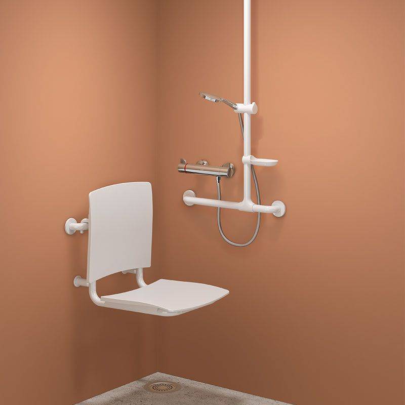 Delabie Dusch-Einhängesitz Komfort Edst. pulverbesch. weiß