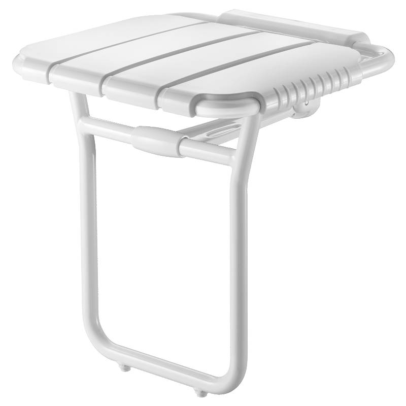 Siège de douche Delabie en aluminium rabattable avec pied, modèle large