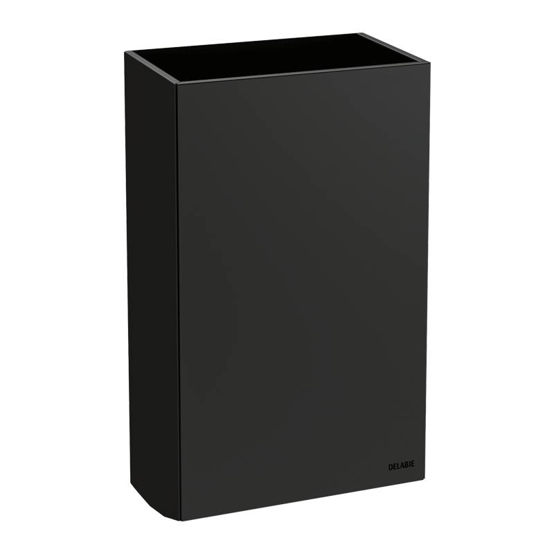 Delabie Abfallbehälter re-eckig W.-Mont. 20l Edst. matt schwarz