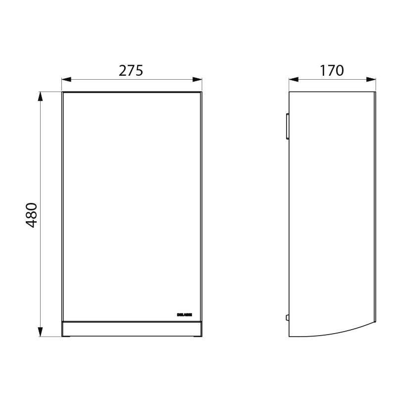 Delabie Abfallbehälter re-eckig W.-Mont. 20l Edst. sat.