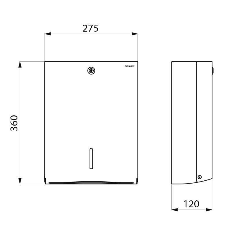 Delabie Distributeur de serviettes en papier pour pli zigzag Acier inoxydable 1.4301 mat noir