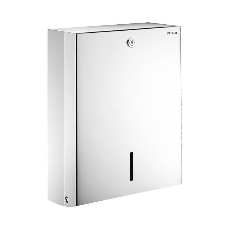 Delabie Distributeur de serviettes en papier pour pliage en zigzag Acier inoxydable poli haute brillance